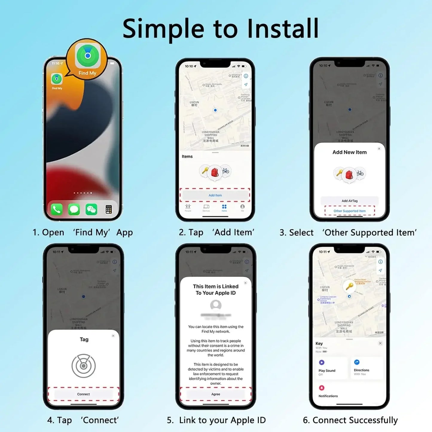 Mini Smart GPS Tracker Tracking Device Find My Locator Anti Lost für iPhone IOS Key Wallet Pet Gepäck Auto MIF Bluetooth Finder
